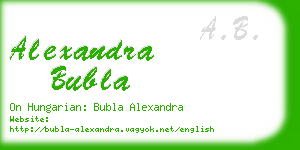 alexandra bubla business card